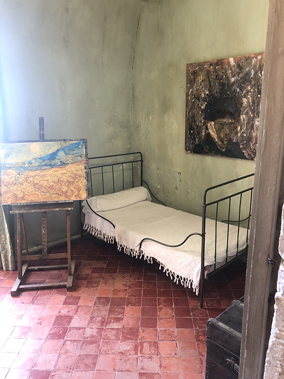 The bedroom of Vincent Van Gogh’s leased house in Arles, which he immortalized through La Chambre à Arles (1888)