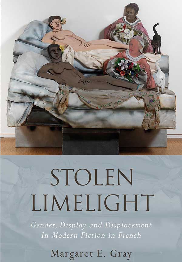 The cover of Stolen Limelight, which features an art installation of four women.