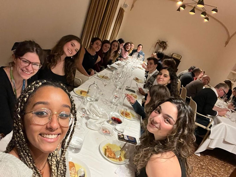 Participants in Bologna Program sharing a dinner together