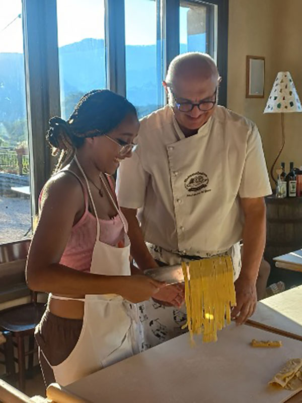 Martha Abaddi during pasta making class