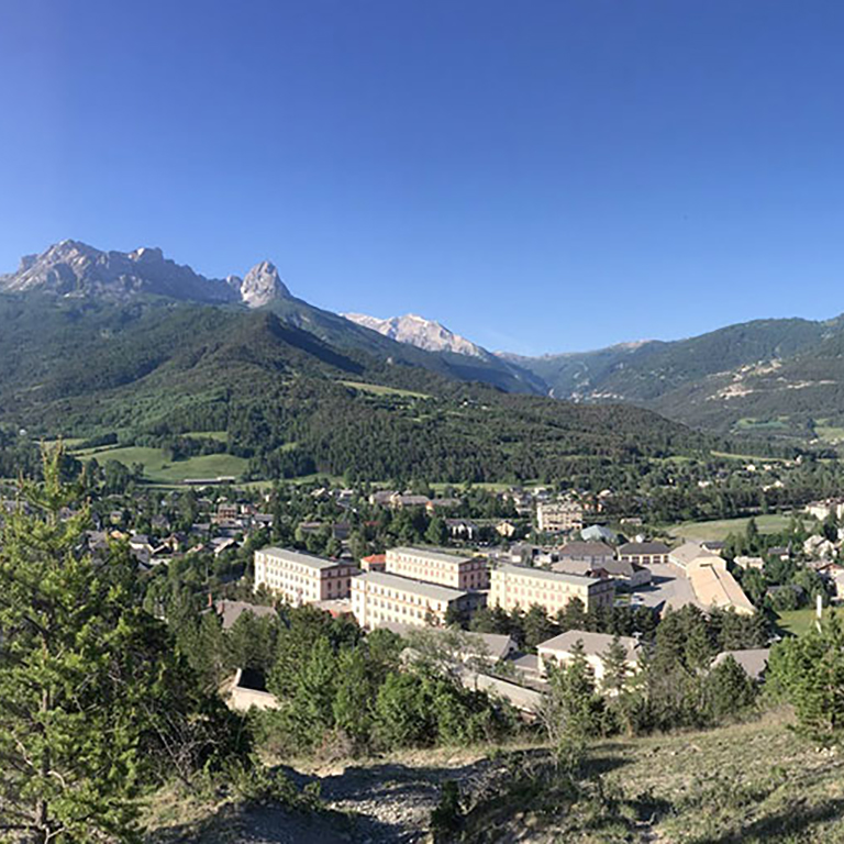 View from the hills above Barcelonnette, France.